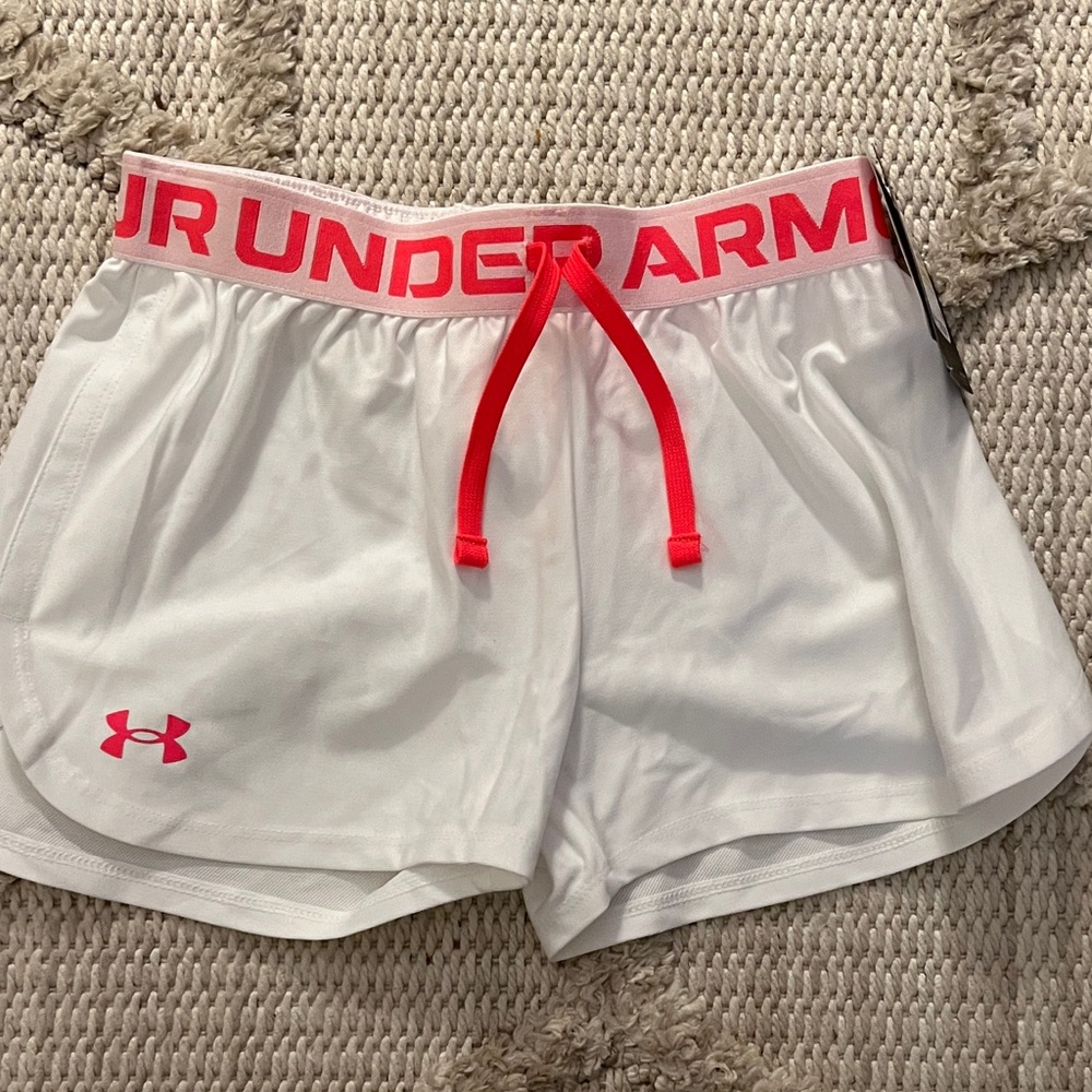 Under Armour kids White Shorts with Pink Details